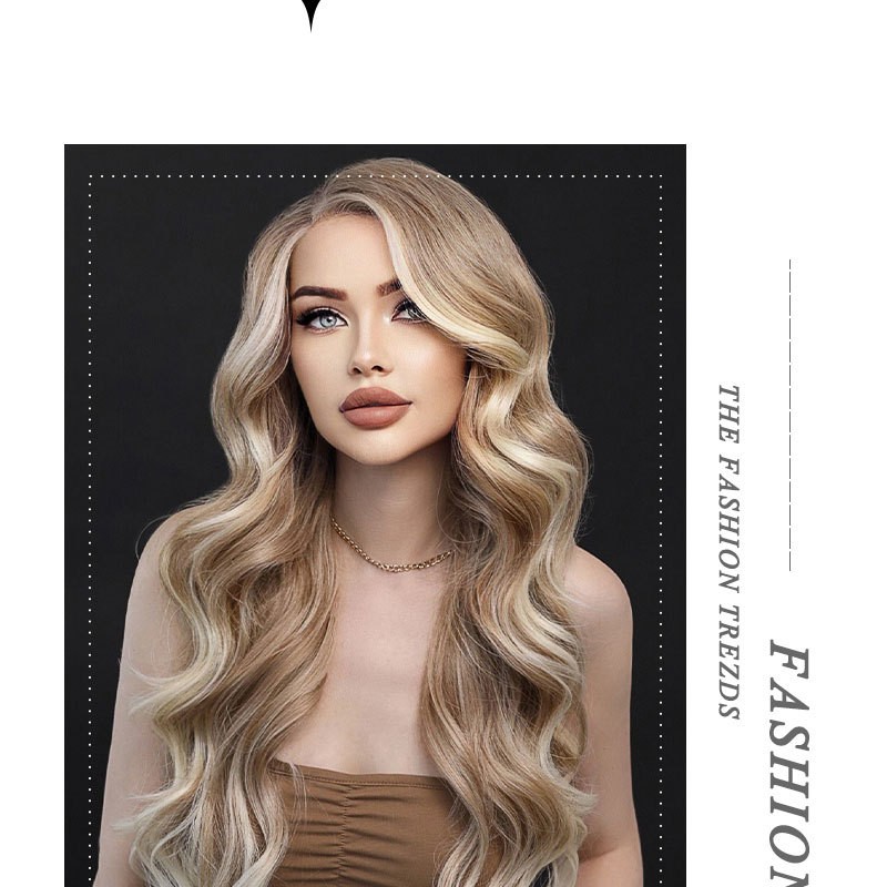 Off-White Long Curls Side Part Big Waves Lace Front Wig