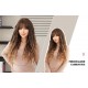 Ombre Ash Brown Deep Wavy Bangs on Long Curly Hair