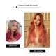 Pink Gradient Long Curls Center Part Big Waves Wig