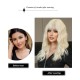 Platinum Blonde Mid-Length Wavy Bang Wig 50cm