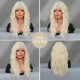 Platinum Blonde Mid-Length Wavy Bang Wig 50cm