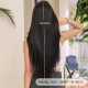 Round Face Layered Bangs Extra-Long Straight Black Wig