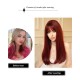 Retro Red Long Straight Wig with Inverted Bob Cut