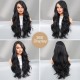 Natural Black Long Big Waves Side Part Lace Wig