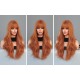 Radiant Romance Purplish-Red Long Waves, Voluminous Locks Airy Bangs