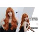 Radiant Romance Purplish-Red Long Waves, Voluminous Locks Airy Bangs