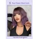 Purple Ripple Short Curls Air Bangs Wig