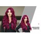 Purple-Red Wavy Long Curls Wig with Small T-Part Lace Front Wig