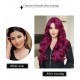 Purple-Red Wavy Long Curls Wig with Small T-Part Lace Front Wig