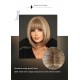 Short Straight Hair with Bangs in Tea Brown and Beige Highlighted Color Bob Wig