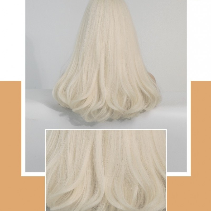 Platinum Silver Long Curly Synthetic Wig