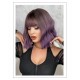 Purple Ripple Short Curls Air Bangs Wig