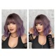 Purple Ripple Short Curls Air Bangs Wig