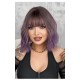 Purple Ripple Short Curls Air Bangs Wig