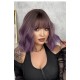 Purple Ripple Short Curls Air Bangs Wig