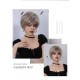 Short Straight Hair with Angled Bangs Champagne Blonde Pixie Cut Wig