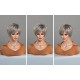 Short Straight Hair with Angled Bangs Champagne Blonde Pixie Cut Wig