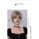 Short Straight Hair with Angled Bangs Champagne Blonde Pixie Cut Wig