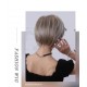 Short Straight Hair with Angled Bangs Champagne Blonde Pixie Cut Wig