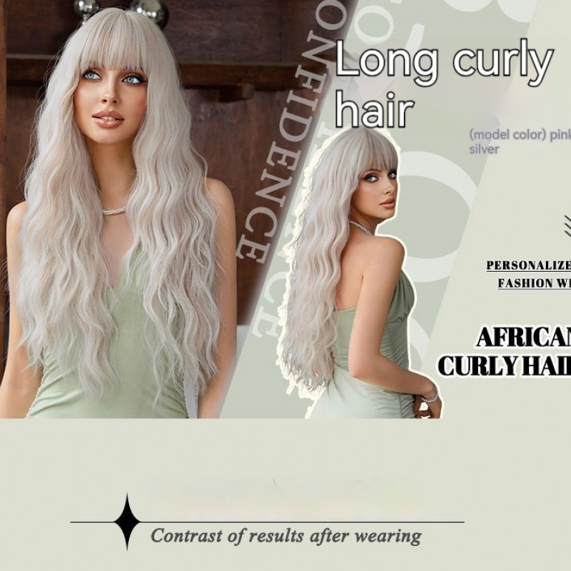 Silver Wave Long Curl Cosplay Lolita Wind Synthetic Wig