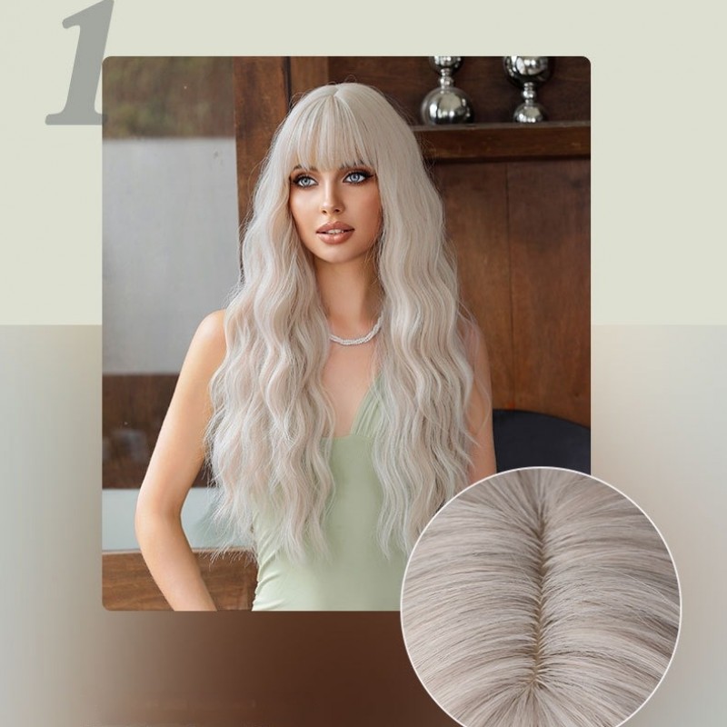 Silver Wave Long Curl Cosplay Lolita Wind Synthetic Wig