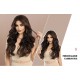 Small T-Lace Dark Tea Long Big Waves Synthetic Wig