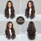 Small T-Lace Dark Tea Long Big Waves Synthetic Wig