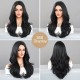 Small T-Lace Natural Black Middle Part Long Curls Synthetic Wig