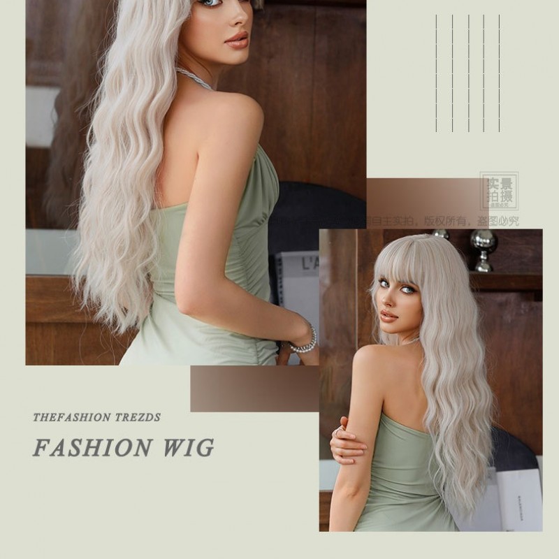 Silver Wave Long Curl Cosplay Lolita Wind Synthetic Wig