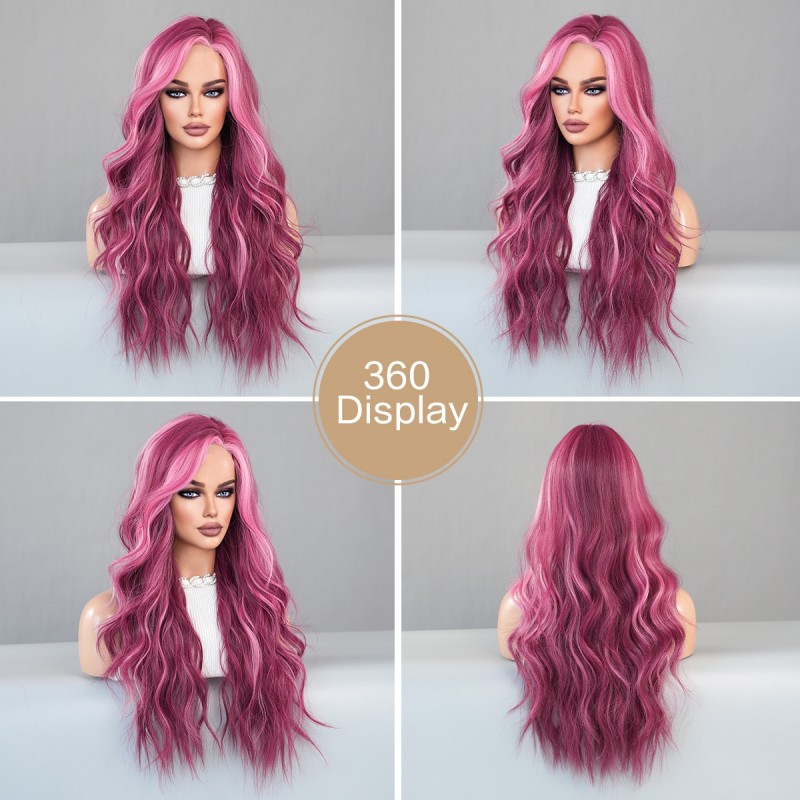 Starry Amethyst Ombre Purple Long Wavy Lace Wig