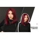 T-Part Lace Front Wig with Purple-Red Shoulder-Length Straight Hair and Side Part