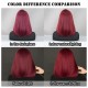 T-Part Lace Front Wig with Purple-Red Shoulder-Length Straight Hair and Side Part