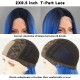 T-Part Lace Iris Blue Ombre Lace Wavy Curls Long Wig