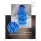 T-Part Lace Iris Blue Ombre Lace Wavy Curls Long Wig