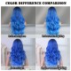 T-Part Lace Iris Blue Ombre Lace Wavy Curls Long Wig