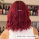 Wine Red Short Wavy Bob Wig with Straight Bangs