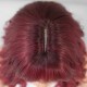 Wine Red Short Wavy Bob Wig with Straight Bangs