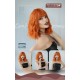 Vibrant Orange Short Curly Wig with Feathery Bangs