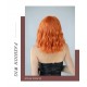 Vibrant Orange Short Curly Wig with Feathery Bangs