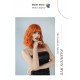 Vibrant Orange Short Curly Wig with Feathery Bangs