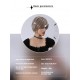 Short Straight Hair with Angled Bangs Champagne Blonde Pixie Cut Wig