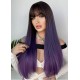 Barbie Blue Ombre Long Straight Hair Wig with Air Bangs