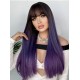 Barbie Blue Ombre Long Straight Hair Wig with Air Bangs