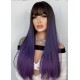 Barbie Blue Ombre Long Straight Hair Wig with Air Bangs