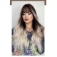 Long Curly Wig with Platinum Blonde Fluffy Air Bangs Synthetic Wig