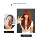 Bright Orange Long Straight Wig with Bangs and Root Dye Effect