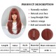 Bright Orange Long Straight Wig with Bangs and Root Dye Effect