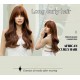 Citrus Brown Long Wavy Wig with Natural Air Bangs