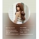 Citrus Brown Long Wavy Wig with Natural Air Bangs