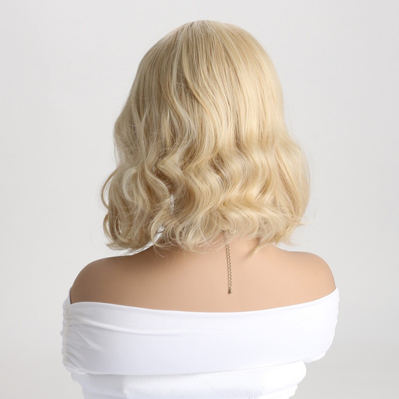 Enchanting Blonde Short Wavy Wig